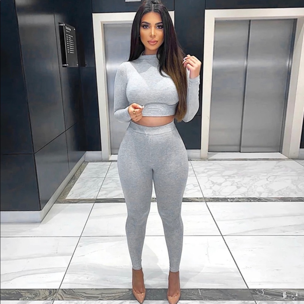 Elastic workout suit gym two pieces women leggings